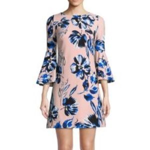 Eliza J Floral-Print Bell Sleeve Dress